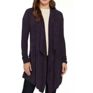 Barefoot Dreams Bamboo Chic Lite 436 Amethyst Purple Long Cardigan Sweatr Sz S-M